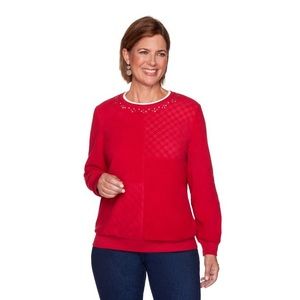 Alfred Dunner Women's Classic Solid Anti-Pill Top